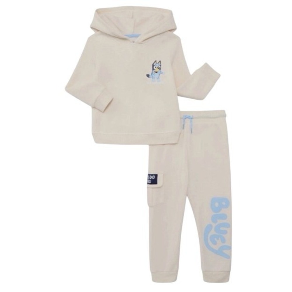 Bluey Kids Cream Graphic Hoodie and Joggers Set Sweatpants 2-Piece 3T MWT